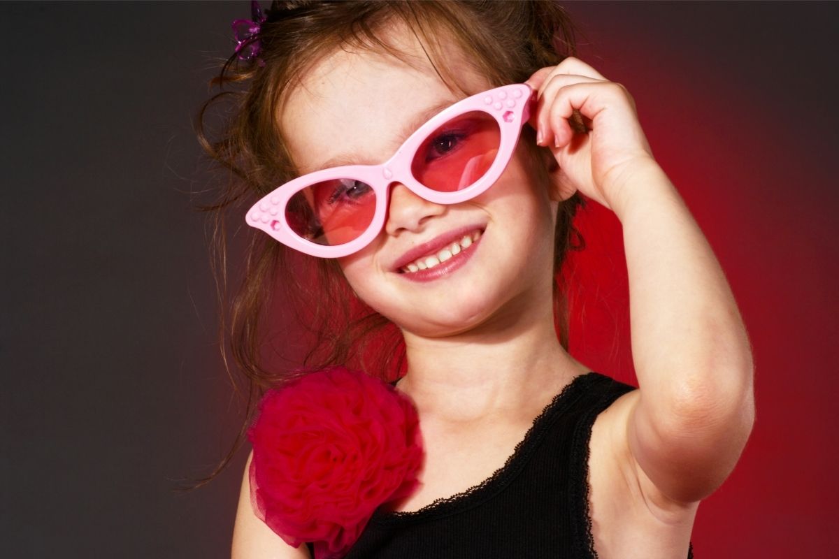 Girl with 1950s style glasses