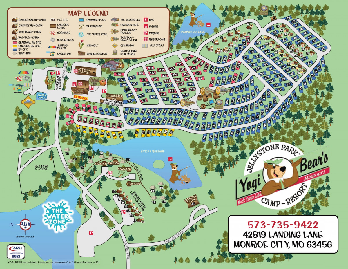 Mark Twain Jellystone Park Map